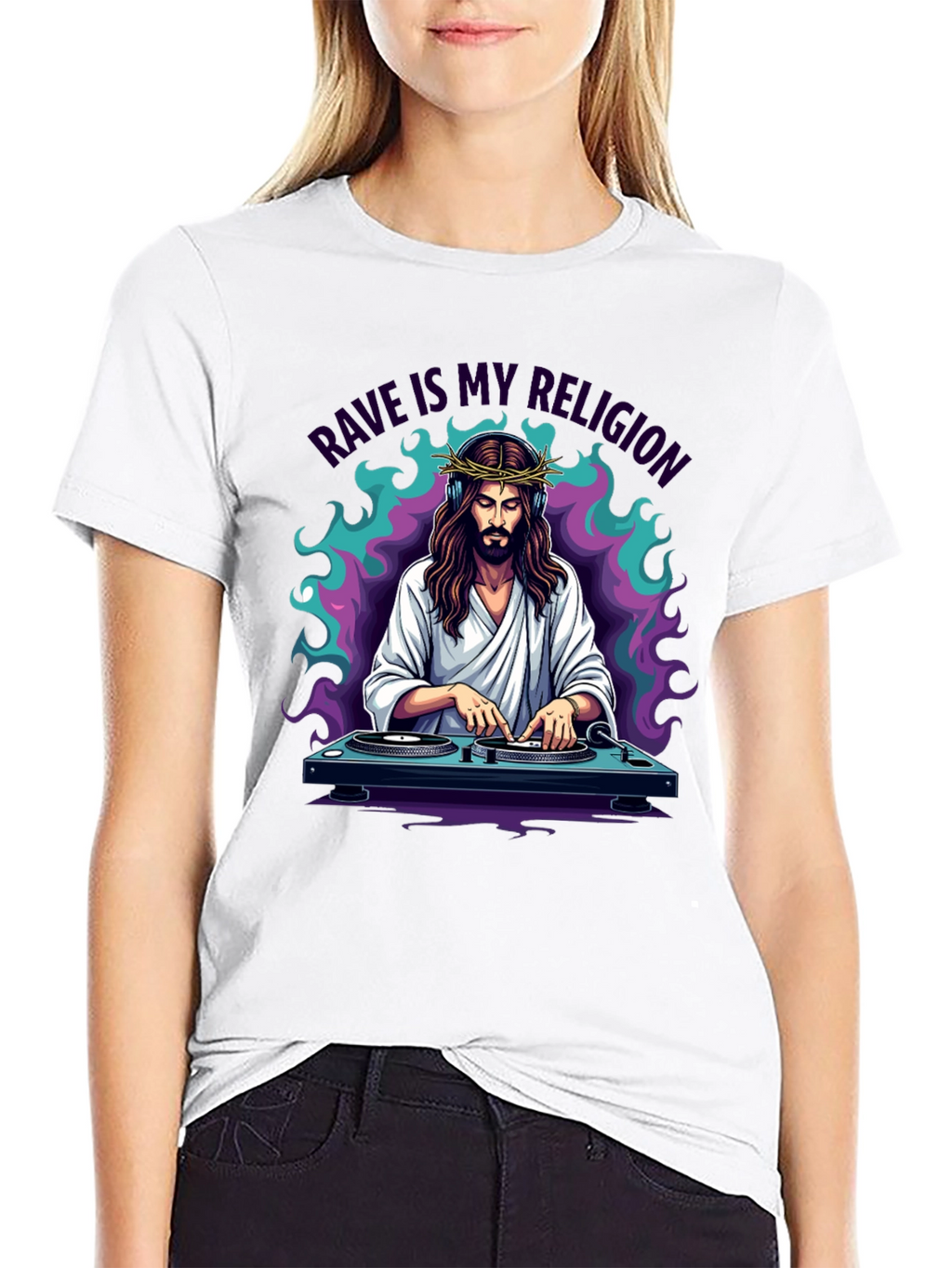 Rave Jesus Graphic T-Shirt