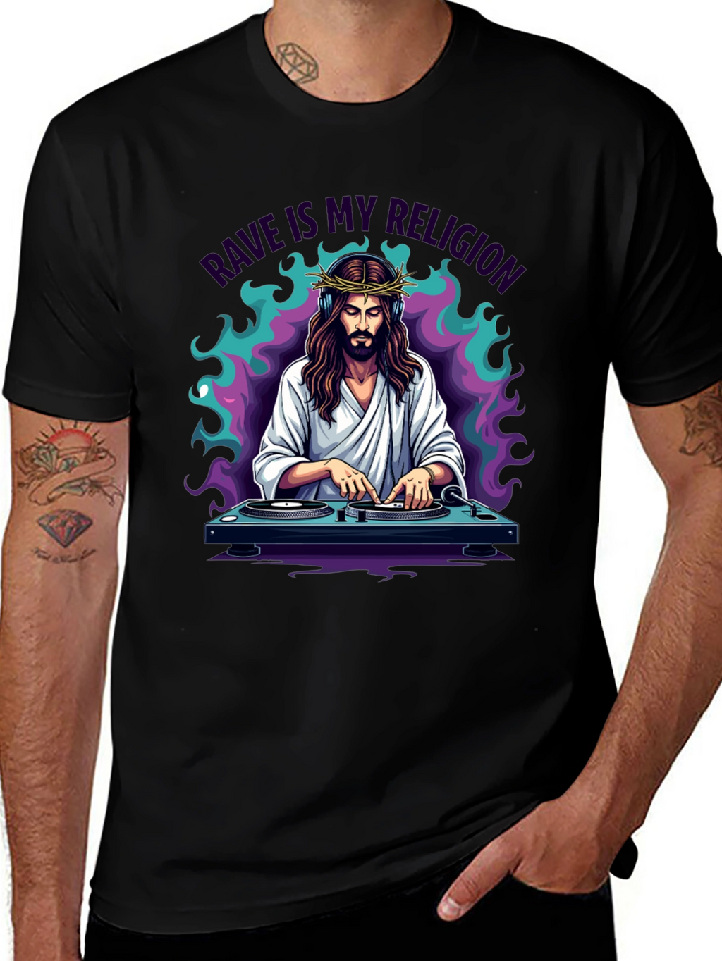 Rave Jesus Graphic T-Shirt