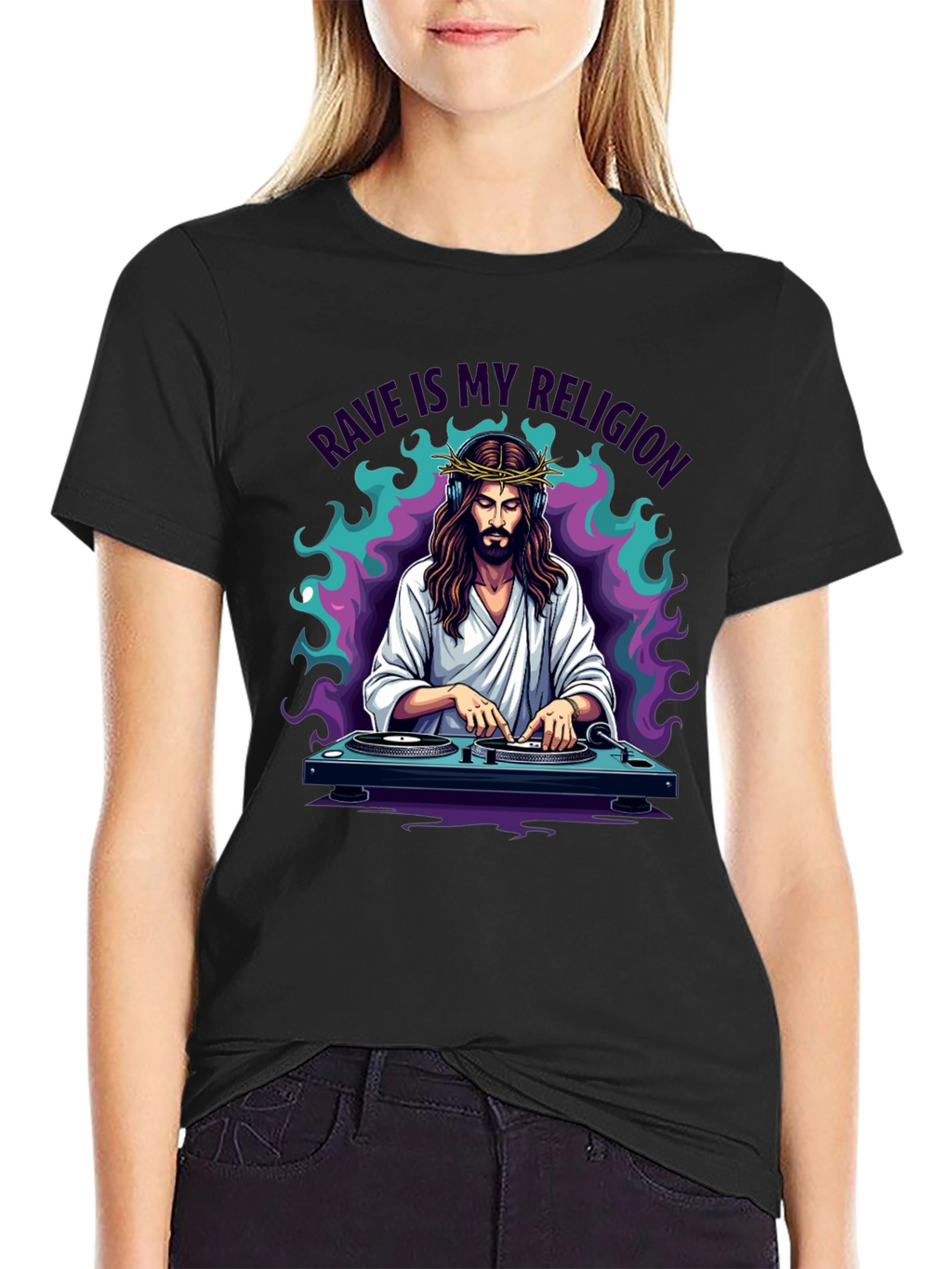 Rave Jesus Graphic T-Shirt