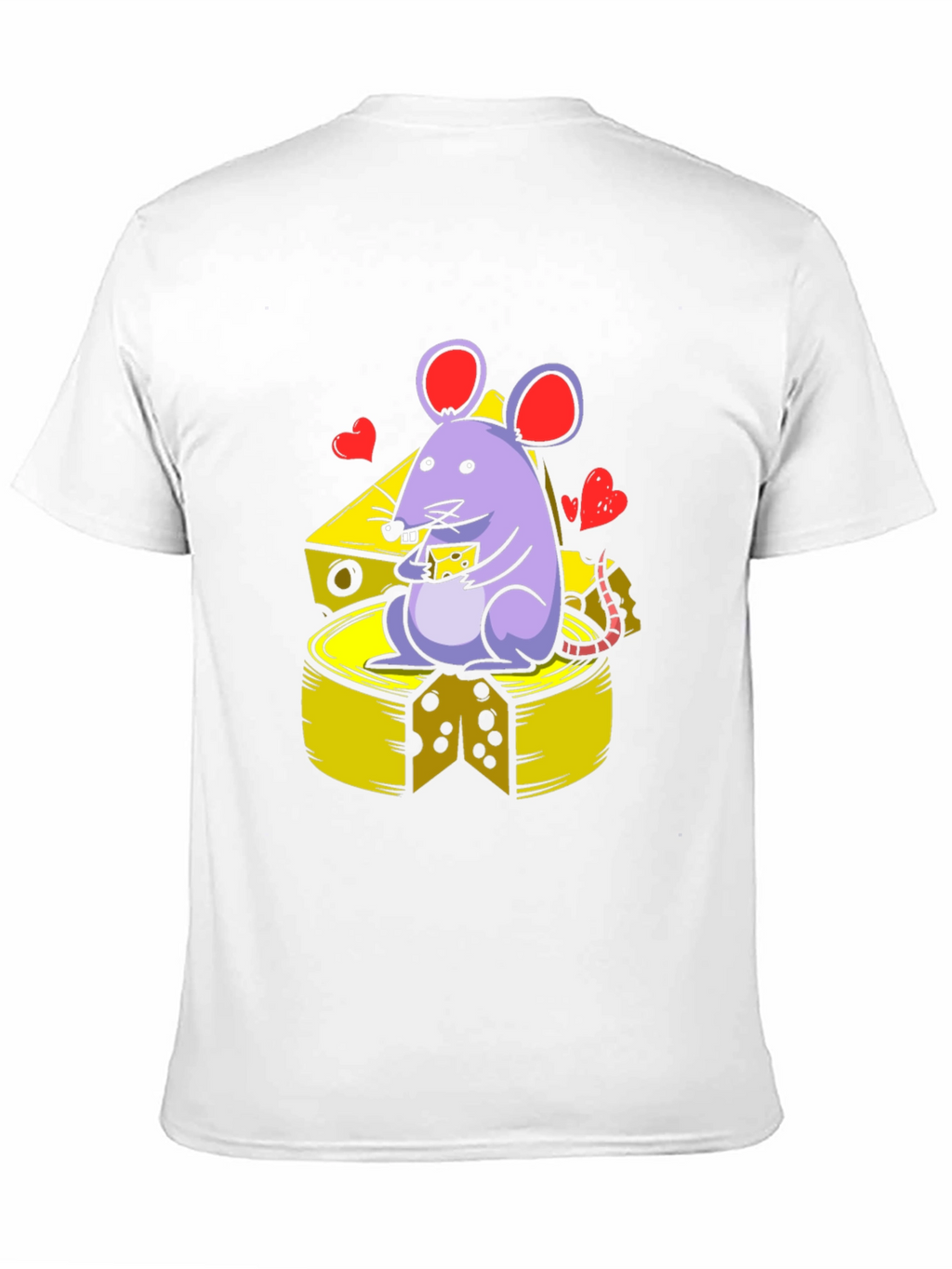 Cute Mouse Eating Cheese Graphic T-Shirt