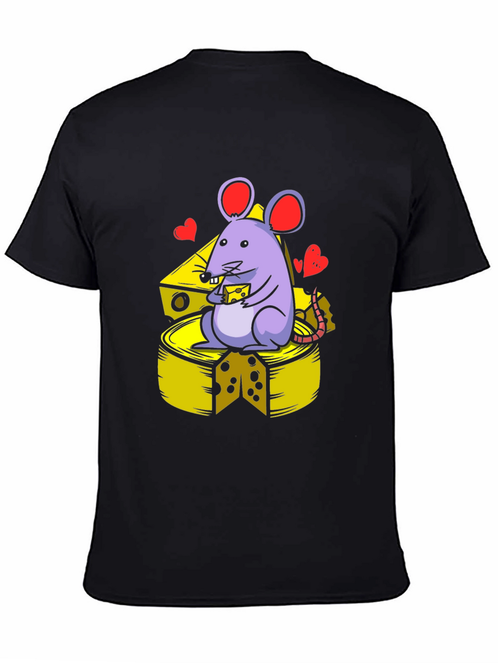 Cute Mouse Eating Cheese Graphic T-Shirt