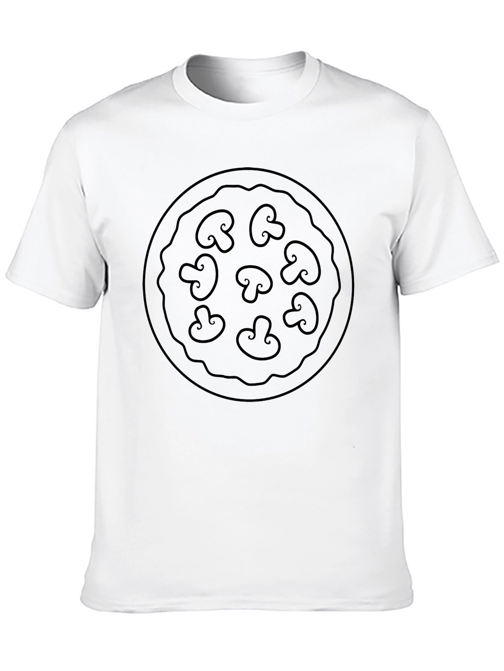 Mushroom Pizza Graphic Tee - Unisex Black T-Shirt