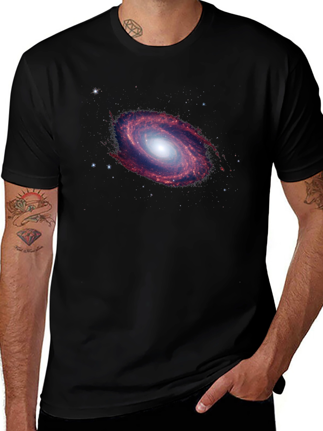 Galaxy Print Black T-Shirt - Space Design