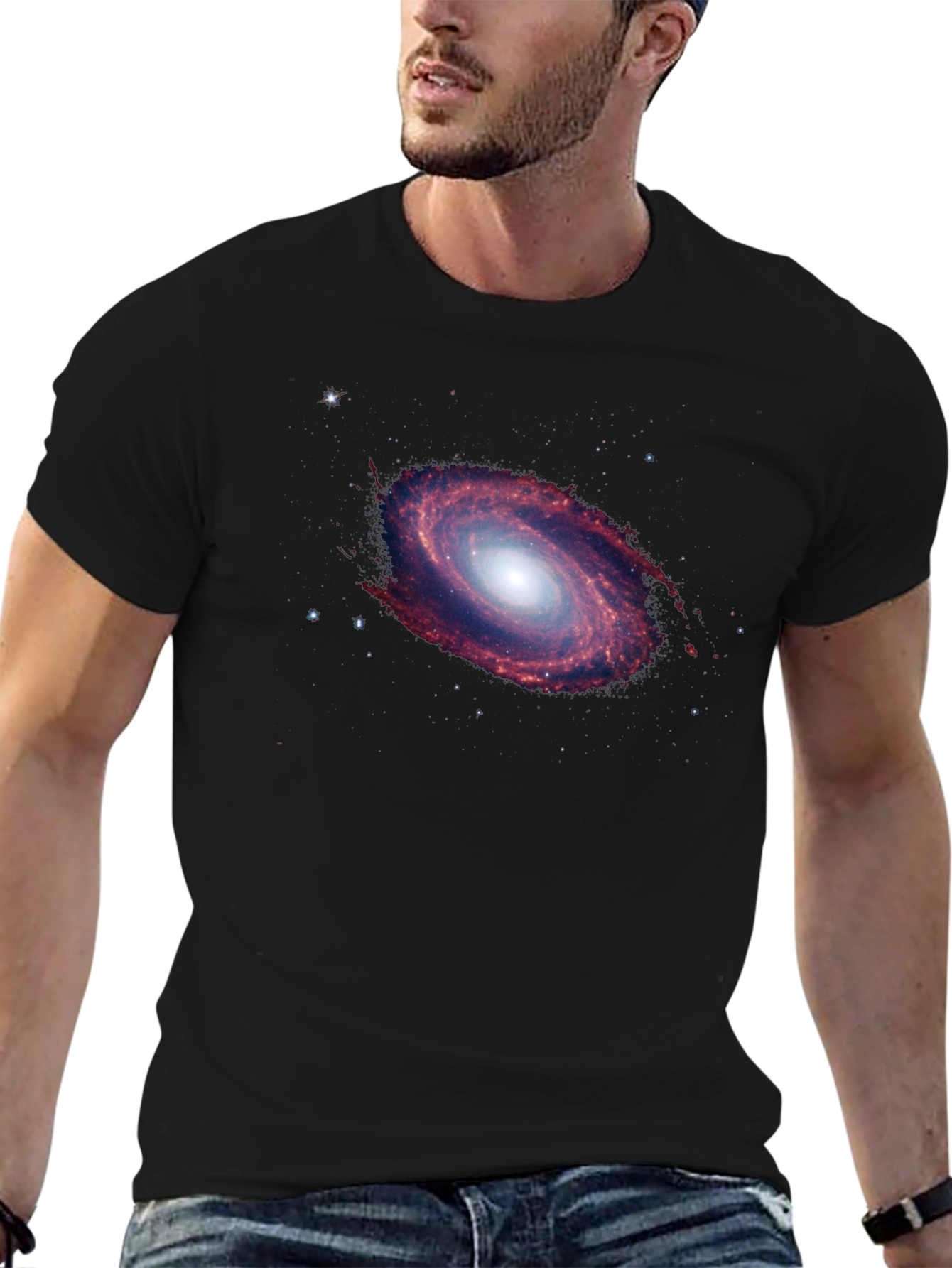 Galaxy Print Black T-Shirt - Space Design