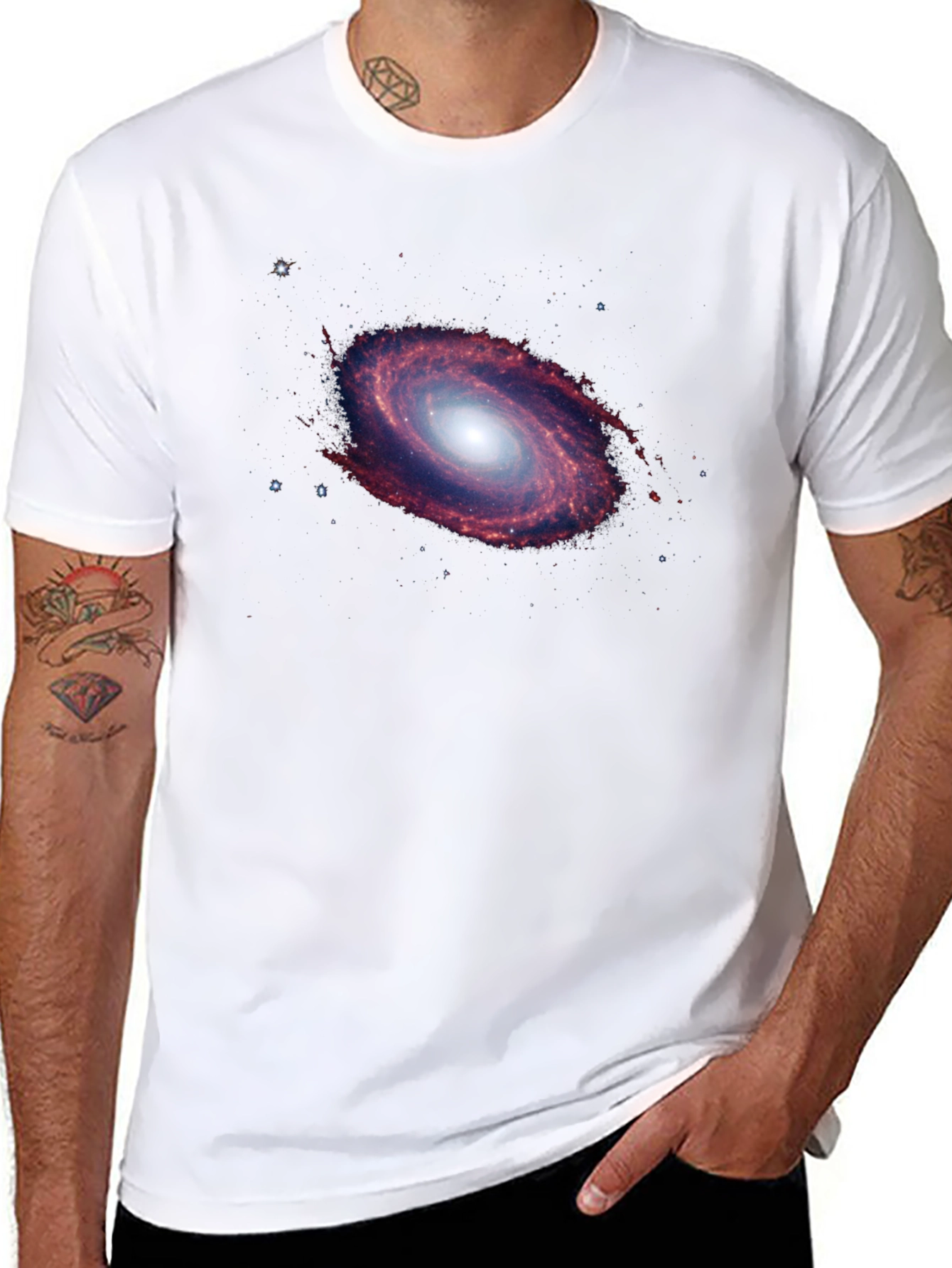 Galaxy Print Black T-Shirt - Space Design