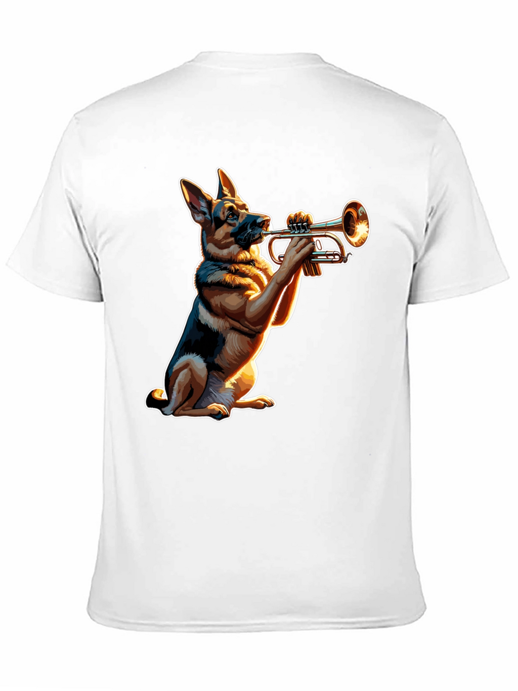 Dog Playing Trumpet Graphic Tee
