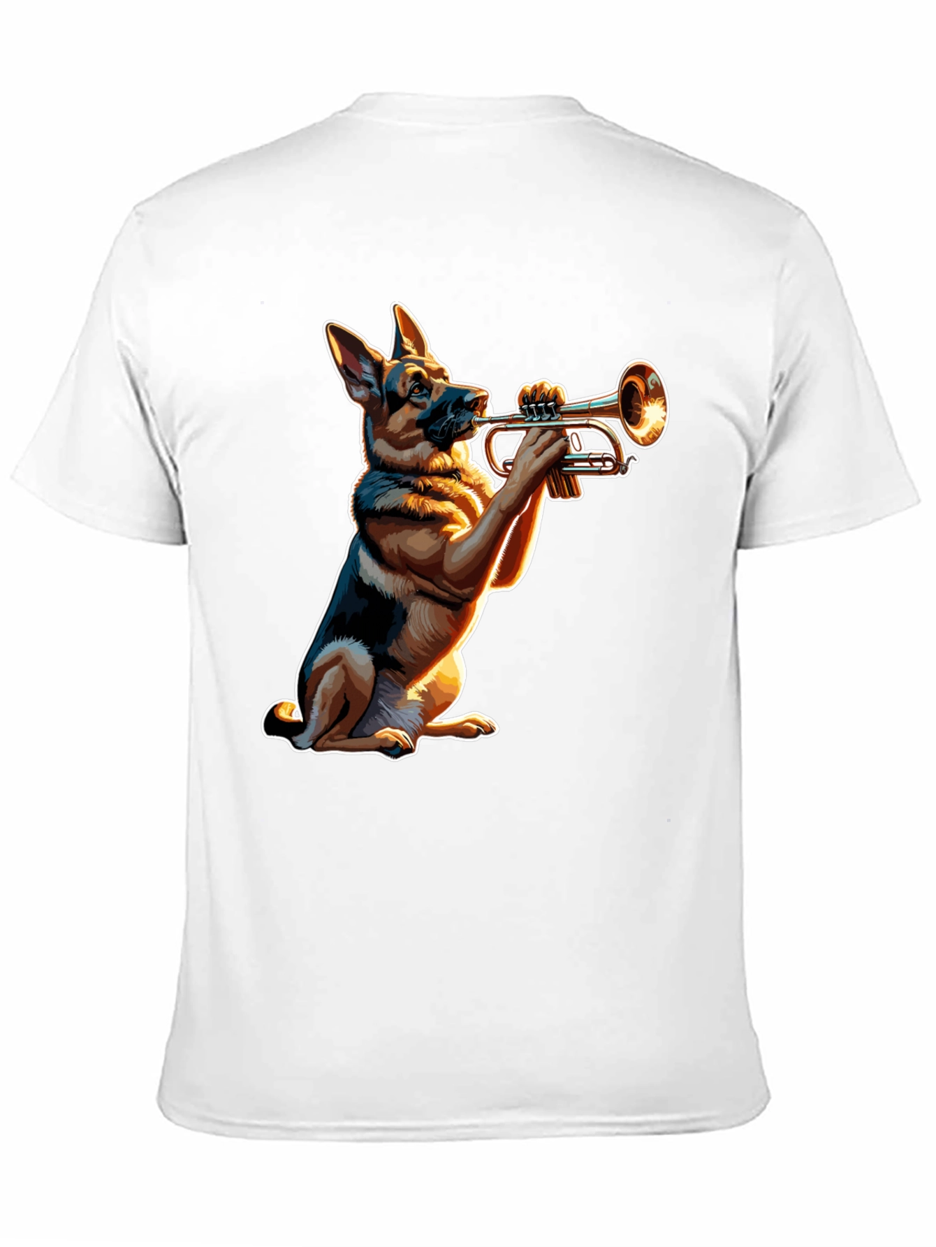 Dog Playing Trumpet Graphic Tee