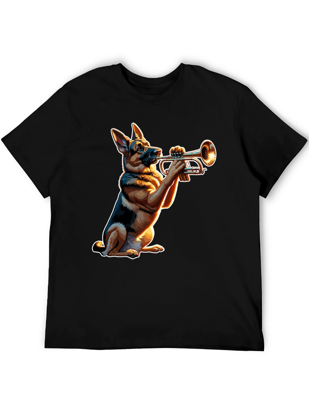 Dog Playing Trumpet Graphic Tee