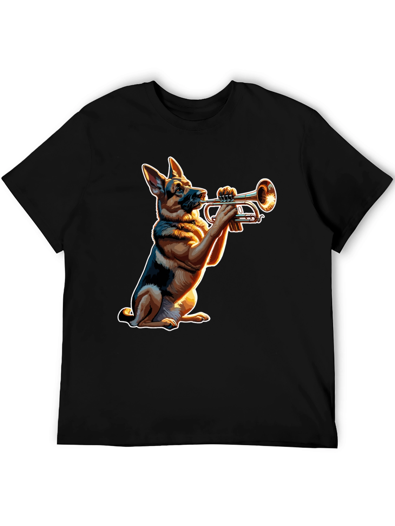 Dog Playing Trumpet Graphic Tee