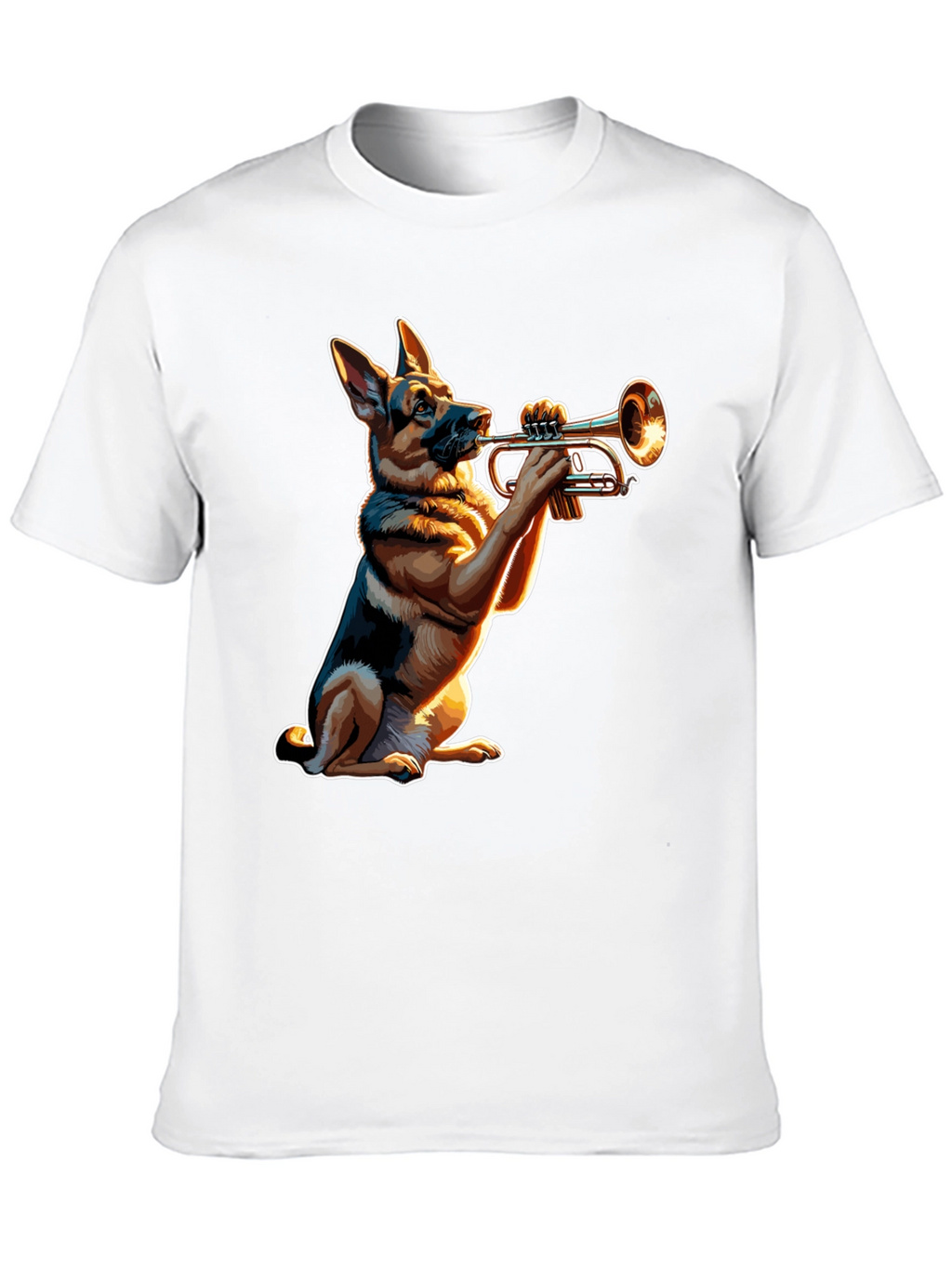 Dog Playing Trumpet Graphic Tee