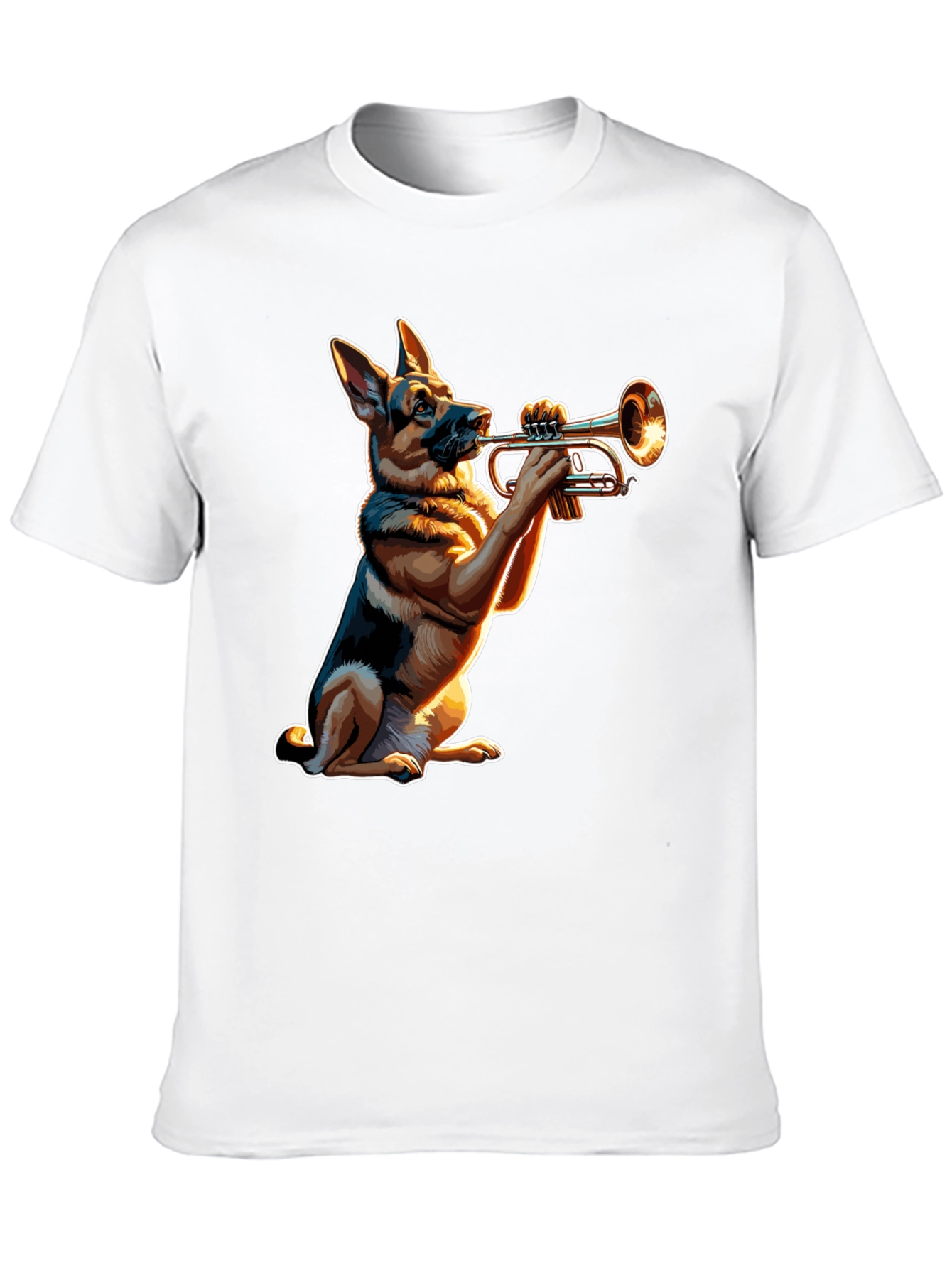Dog Playing Trumpet Graphic Tee