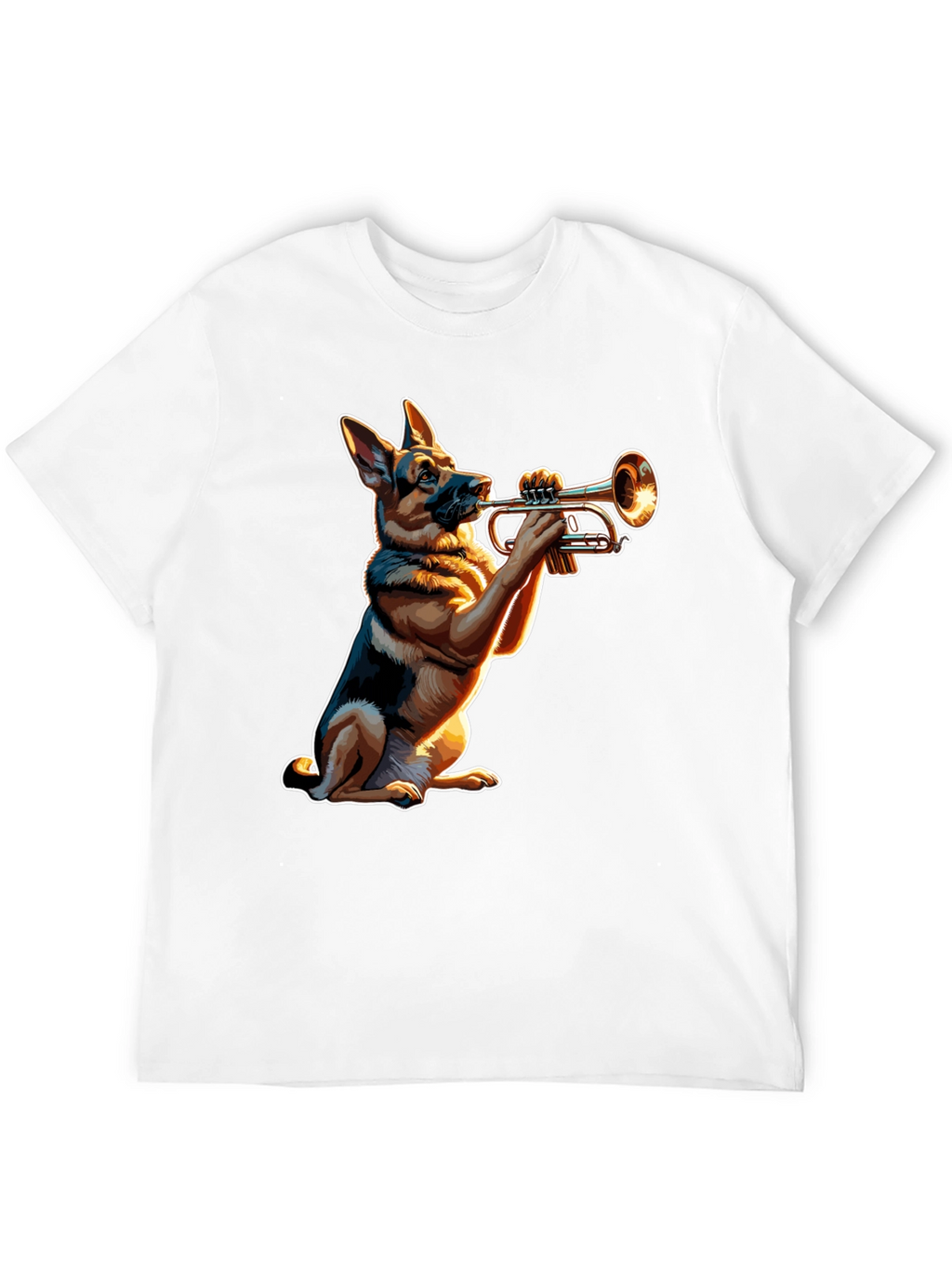 Dog Playing Trumpet Graphic Tee
