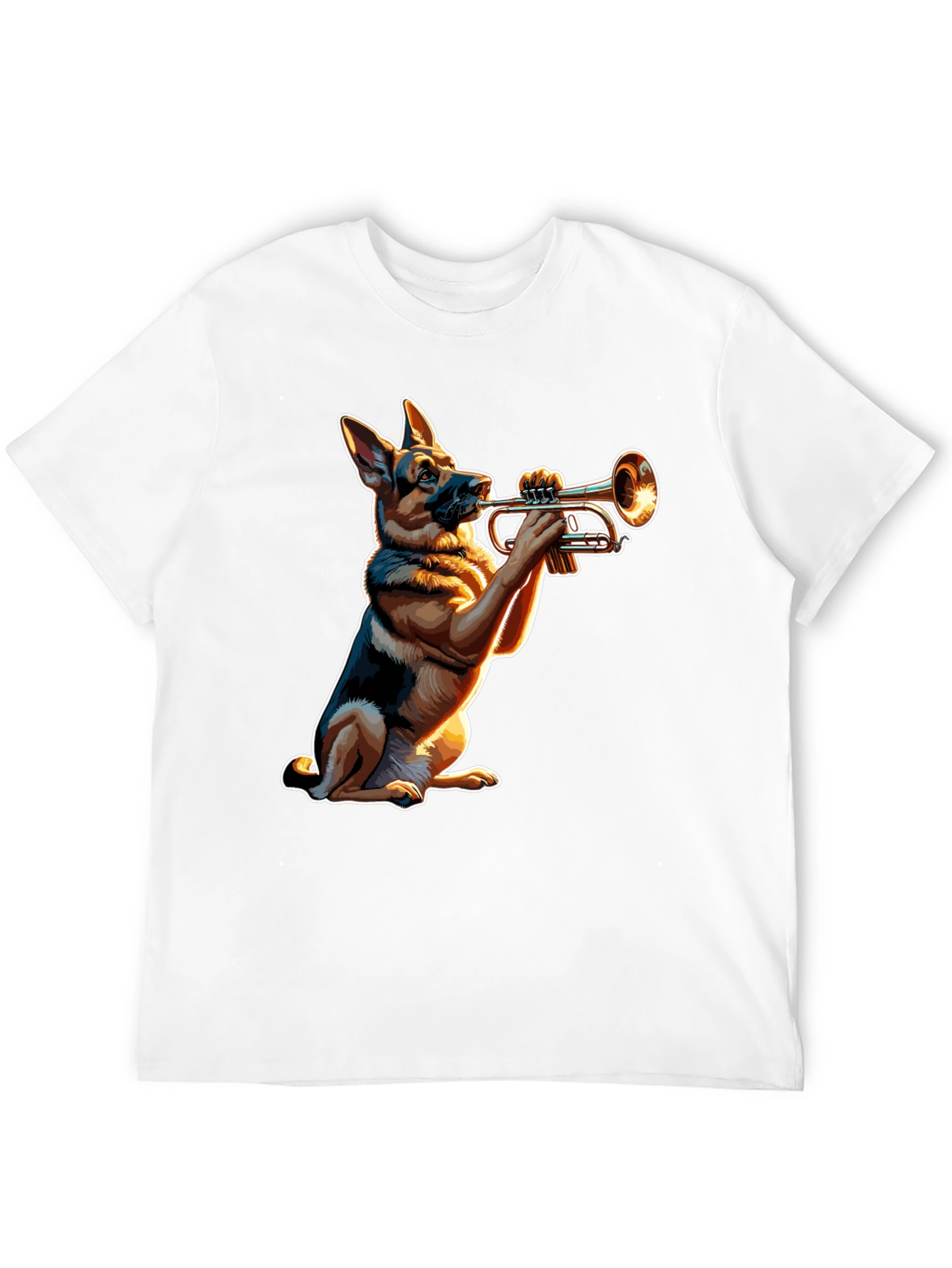 Dog Playing Trumpet Graphic Tee