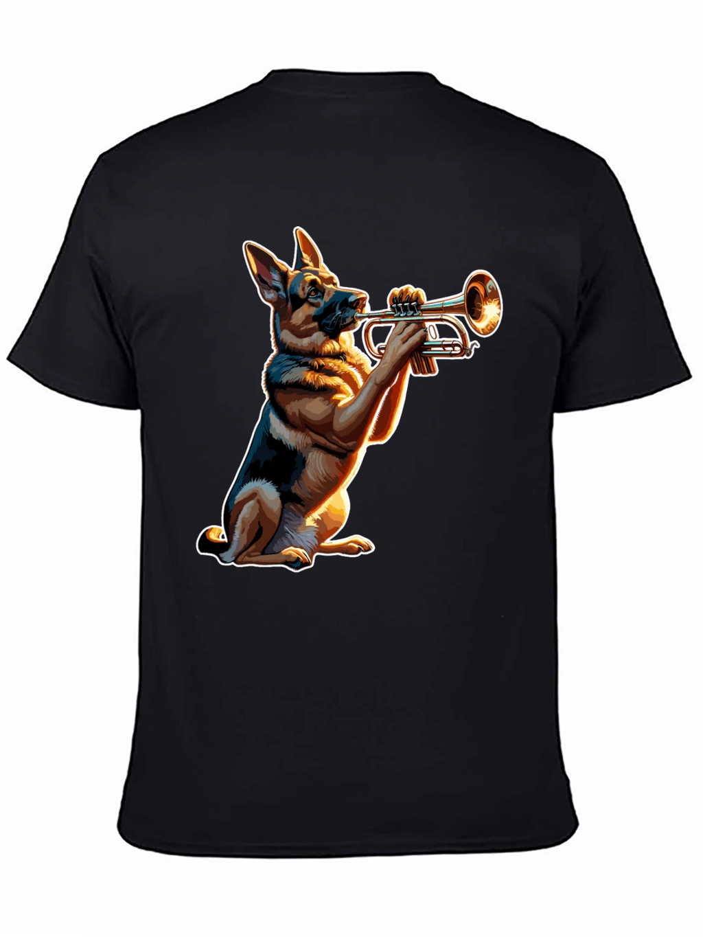 Dog Playing Trumpet Graphic Tee