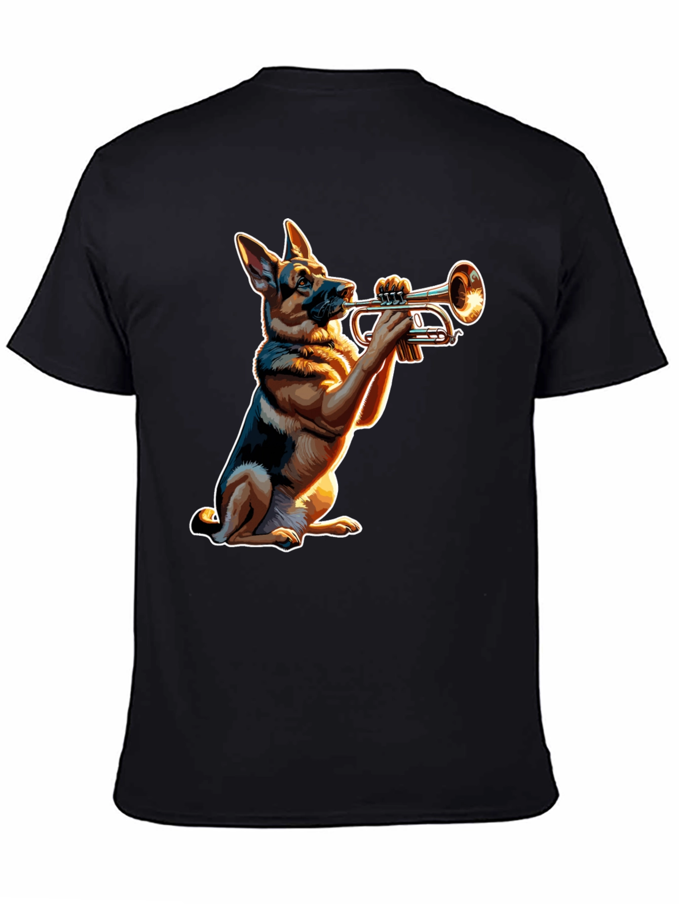 Dog Playing Trumpet Graphic Tee