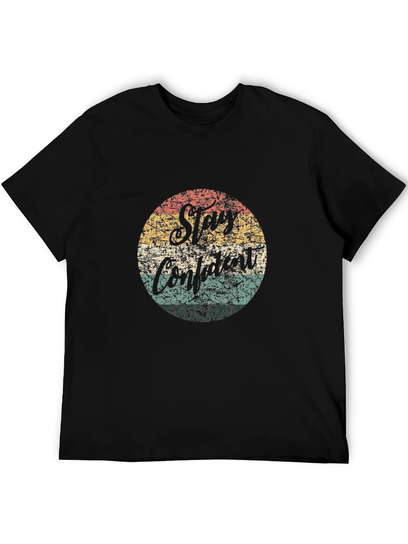 Stay Confident Retro Circle Graphic T-Shirt
