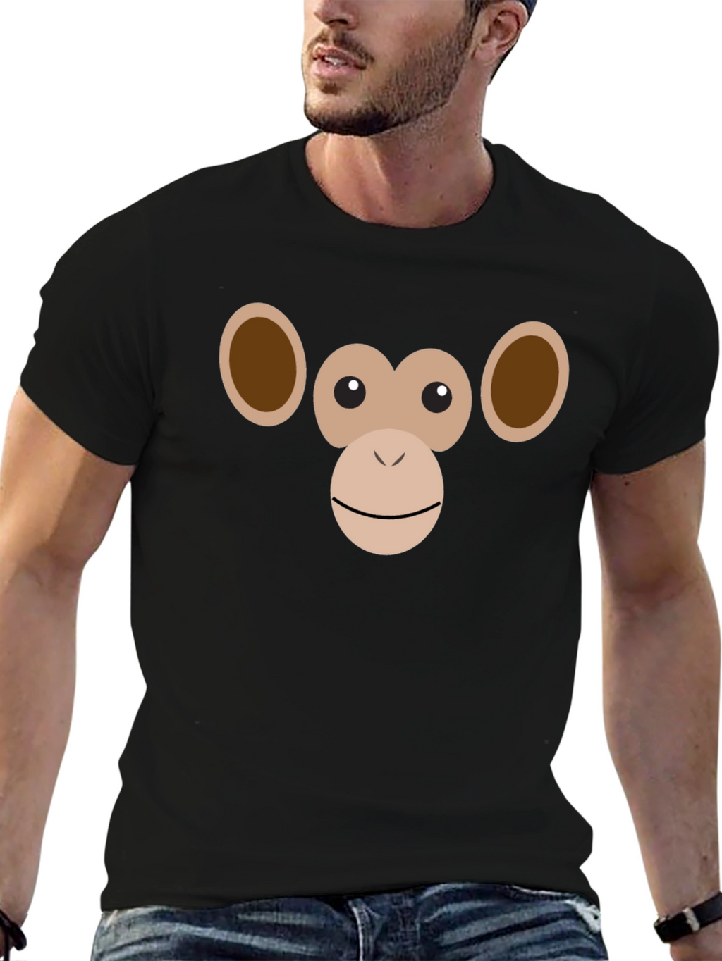 Funny Chimpanzee Face Graphic Tee