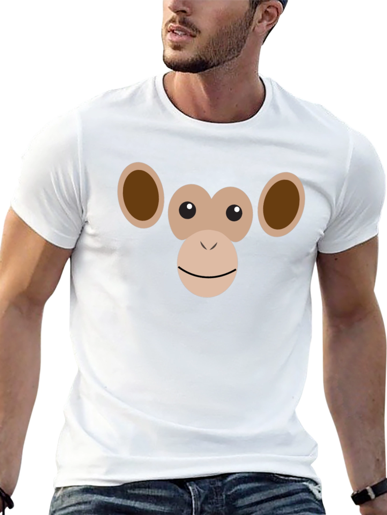 Funny Chimpanzee Face Graphic Tee