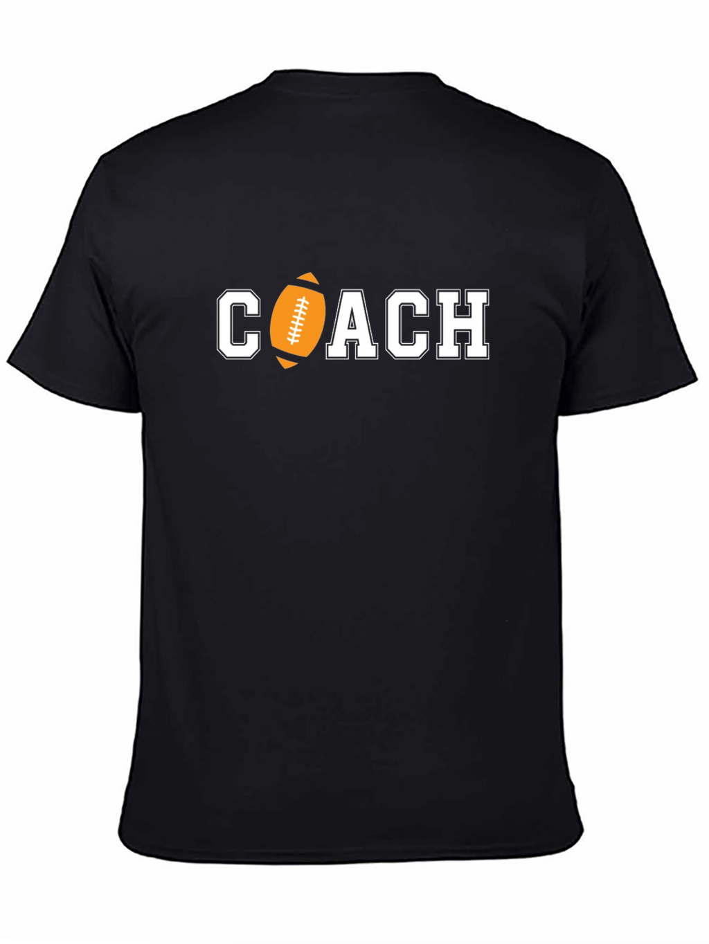 Football Coach Graphic Tee - Black Cotton T-Shirt