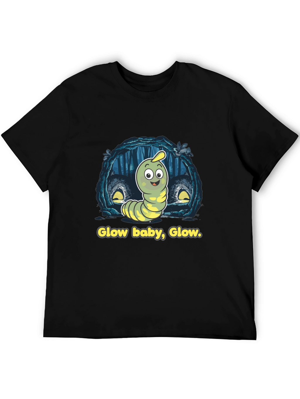 Glow Baby Glow T-Shirt - Luminous Worm Design