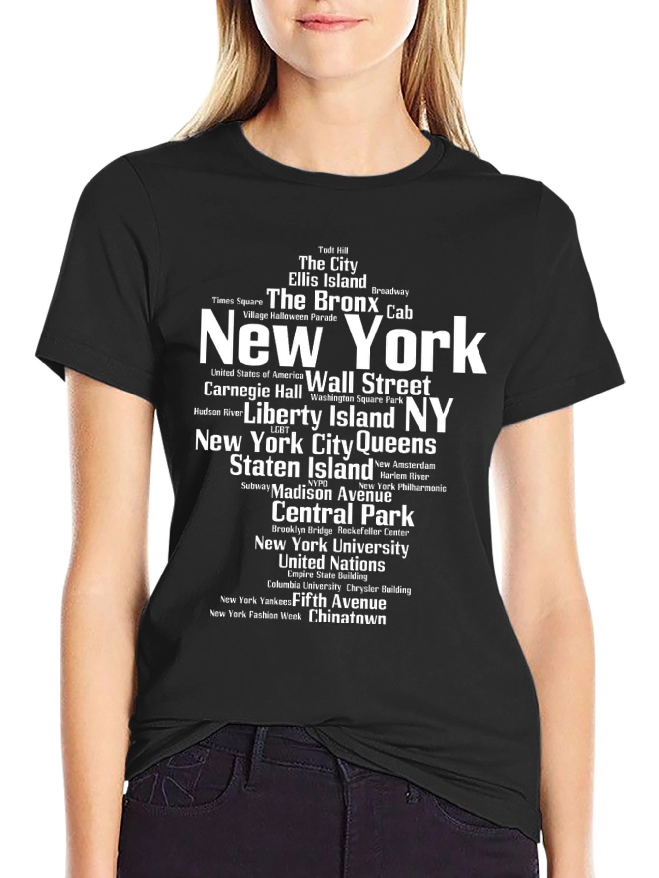 New York City Neighborhoods Black T-Shirt
