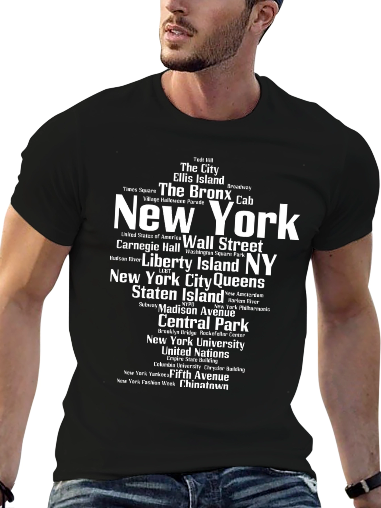 New York City Neighborhoods Black T-Shirt