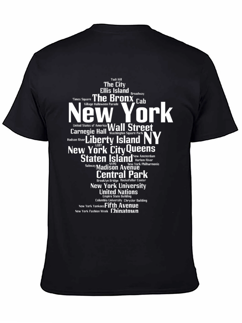 New York City Neighborhoods Black T-Shirt