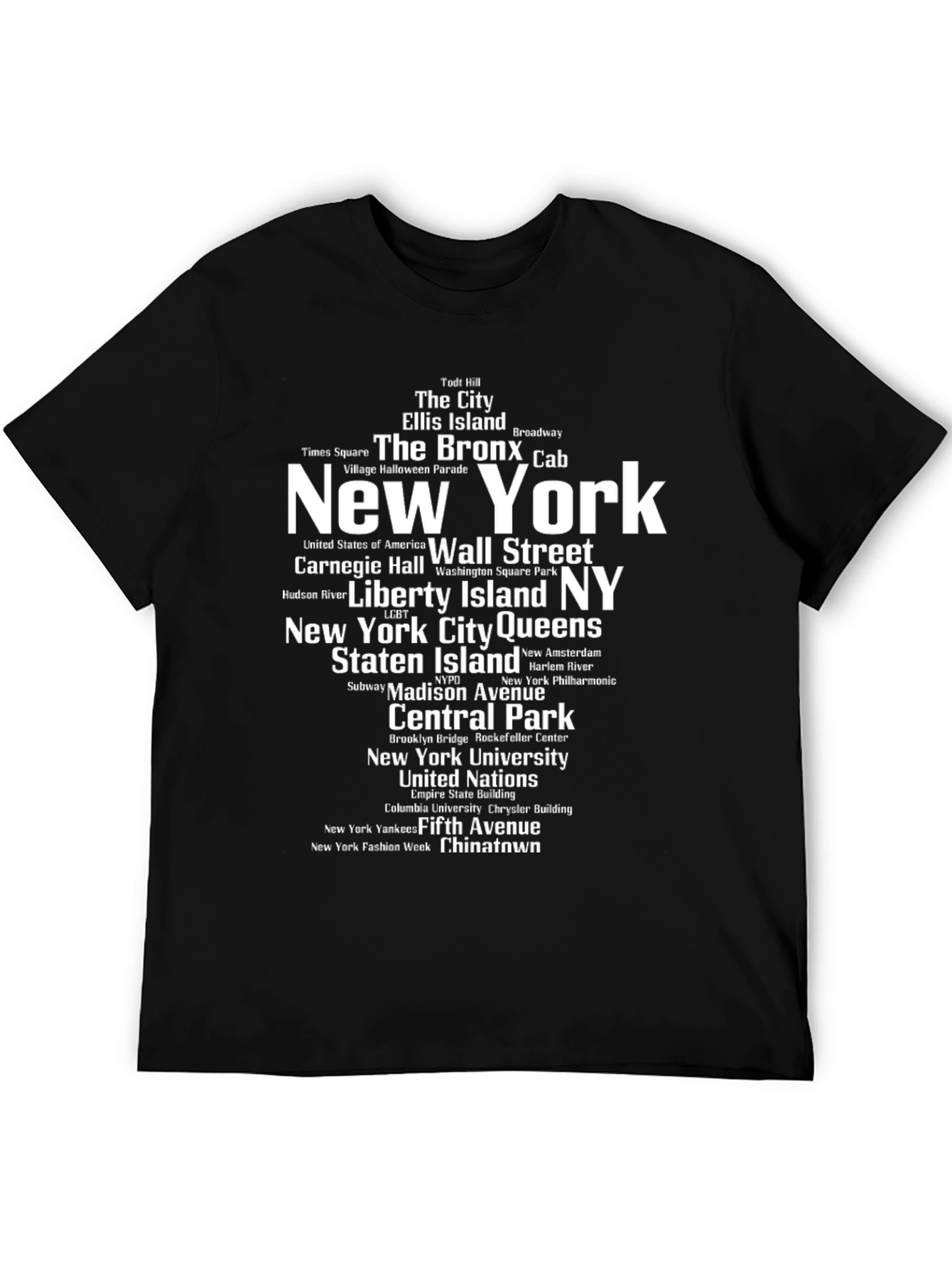 New York City Neighborhoods Black T-Shirt