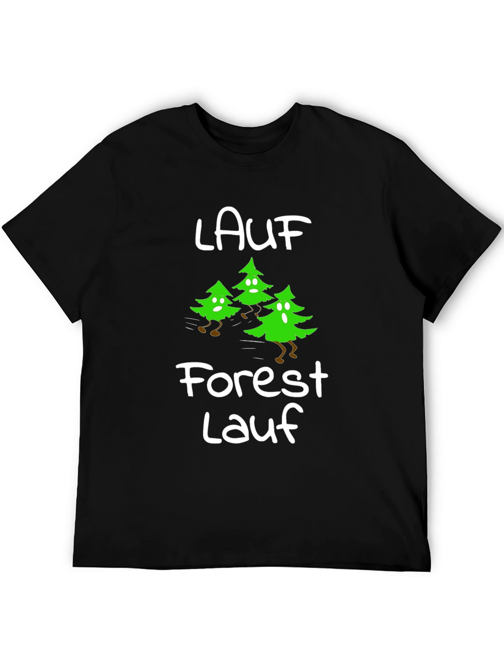 Forest Lauf Running Trees Black T-Shirt
