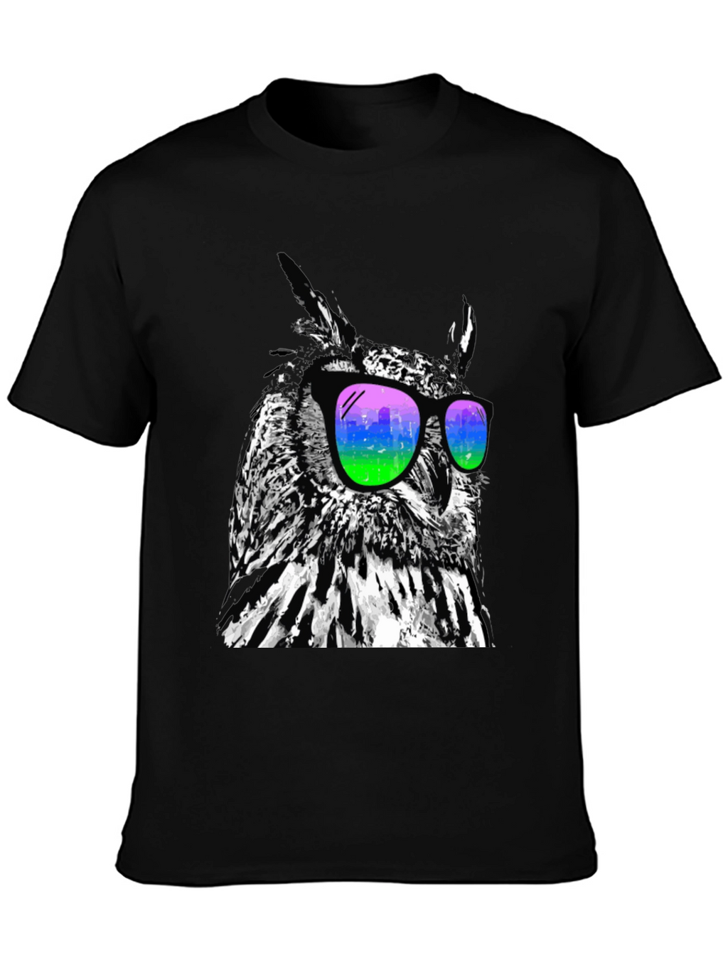 Cool Owl Graphic Tee - Stylish Bird Sunglasses T-Shirt