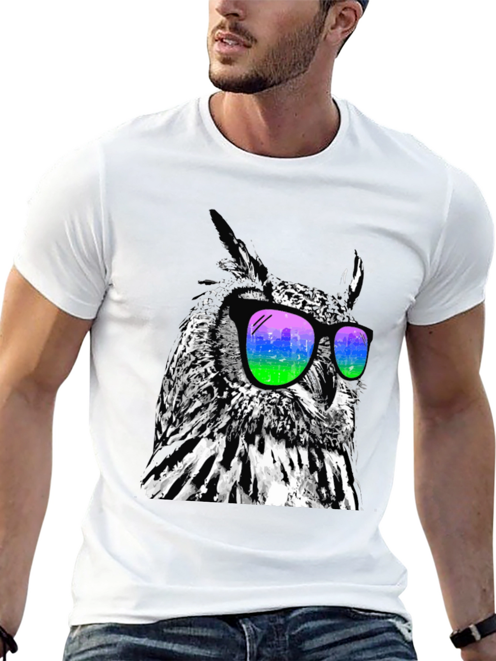 Cool Owl Graphic Tee - Stylish Bird Sunglasses T-Shirt