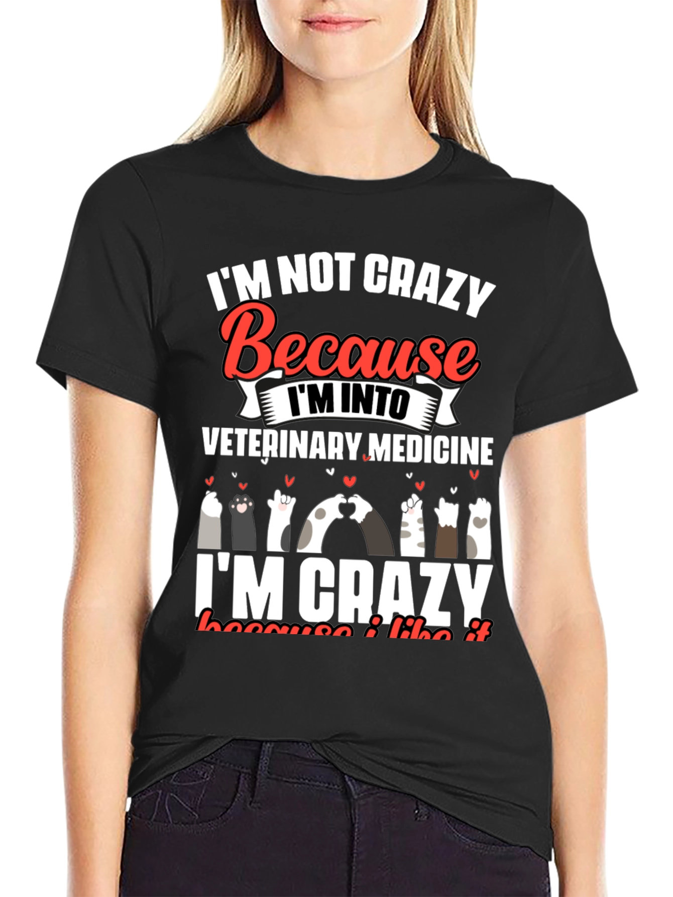 Vet Med Crazy Cat Lover T-Shirt