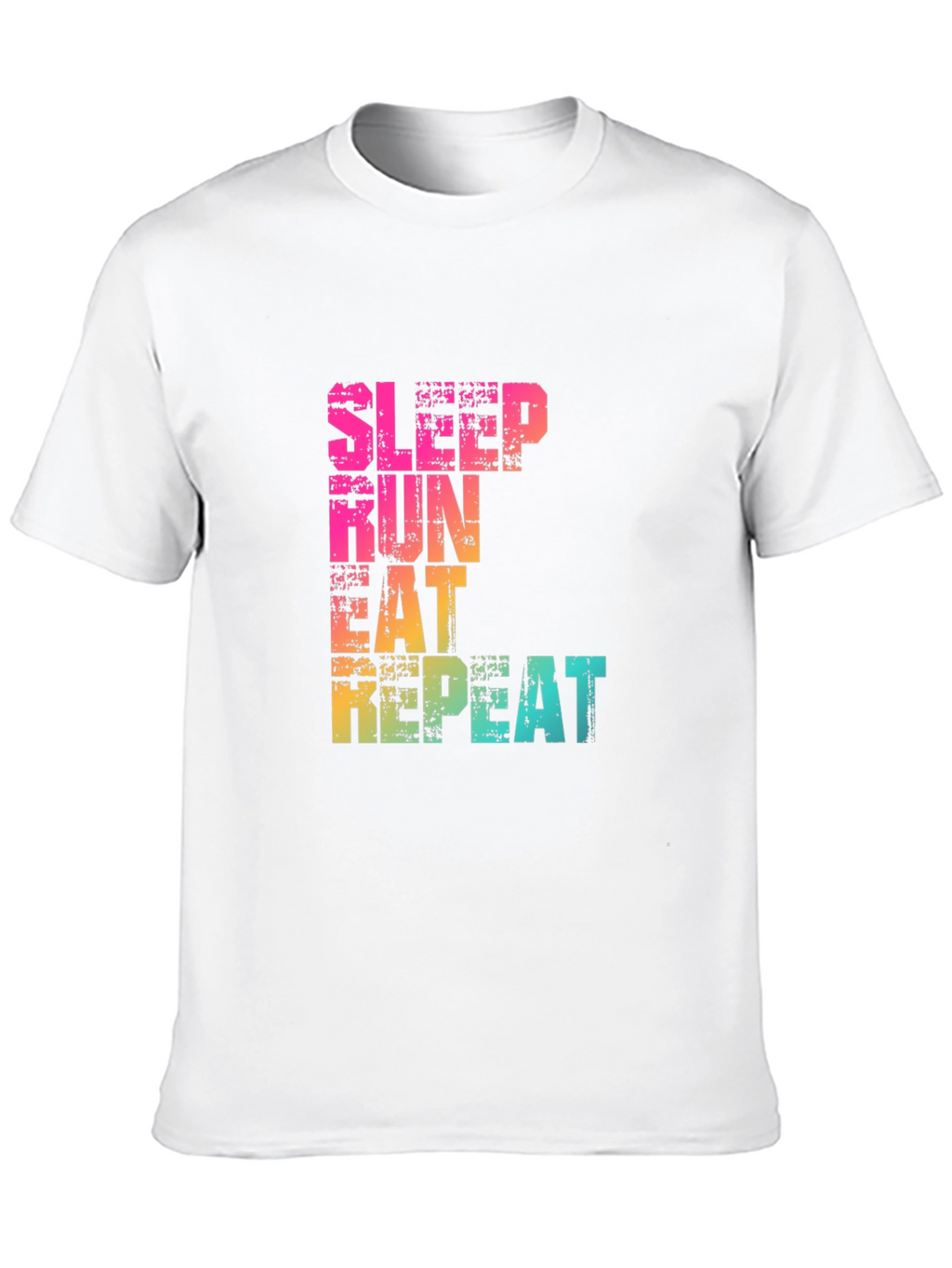 Sleep Run Eat Repeat Graphic T-Shirt - Fitness Design