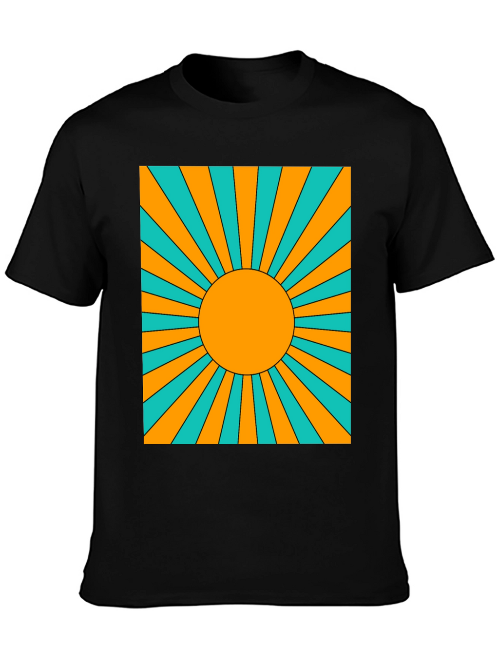 Retro Sunburst Graphic Tee - Black