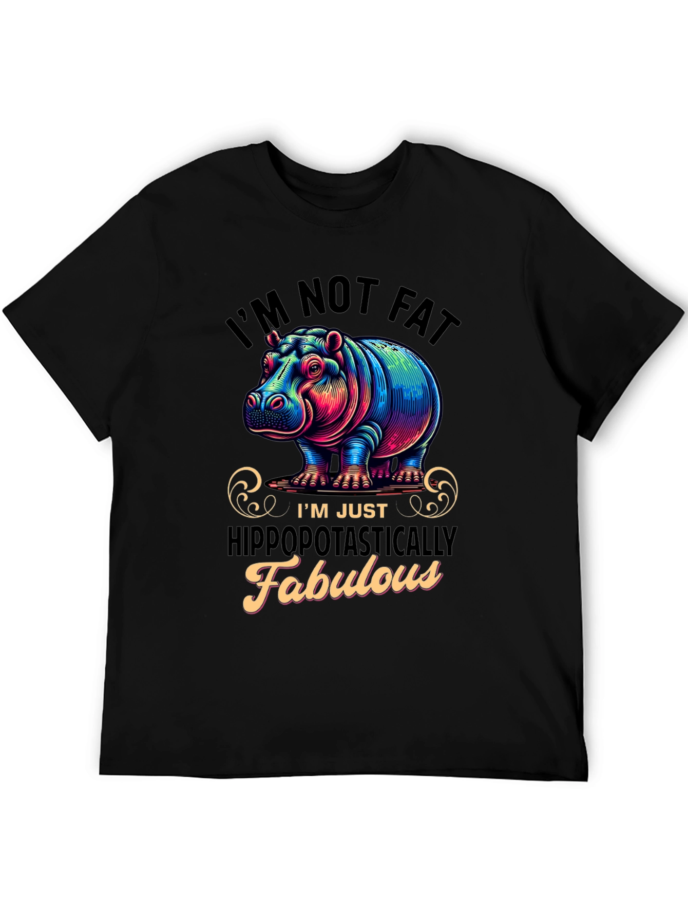 Funny Hippo Graphic T-Shirt