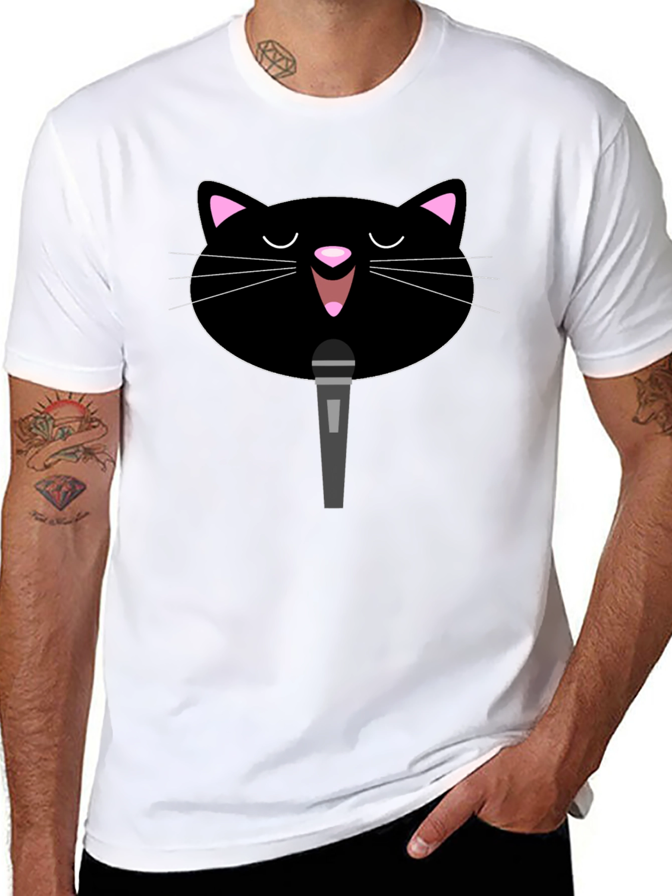 Karaoke Cat T-Shirt - Sing Your Heart Out!
