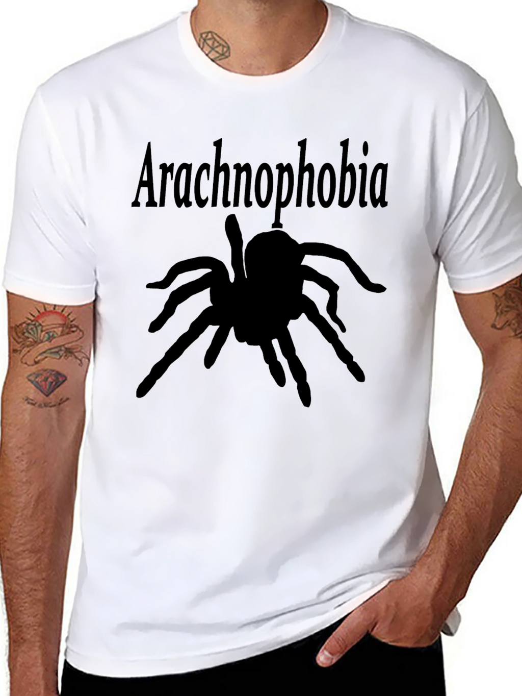 Arachnophobia Spider Graphic Black T-Shirt