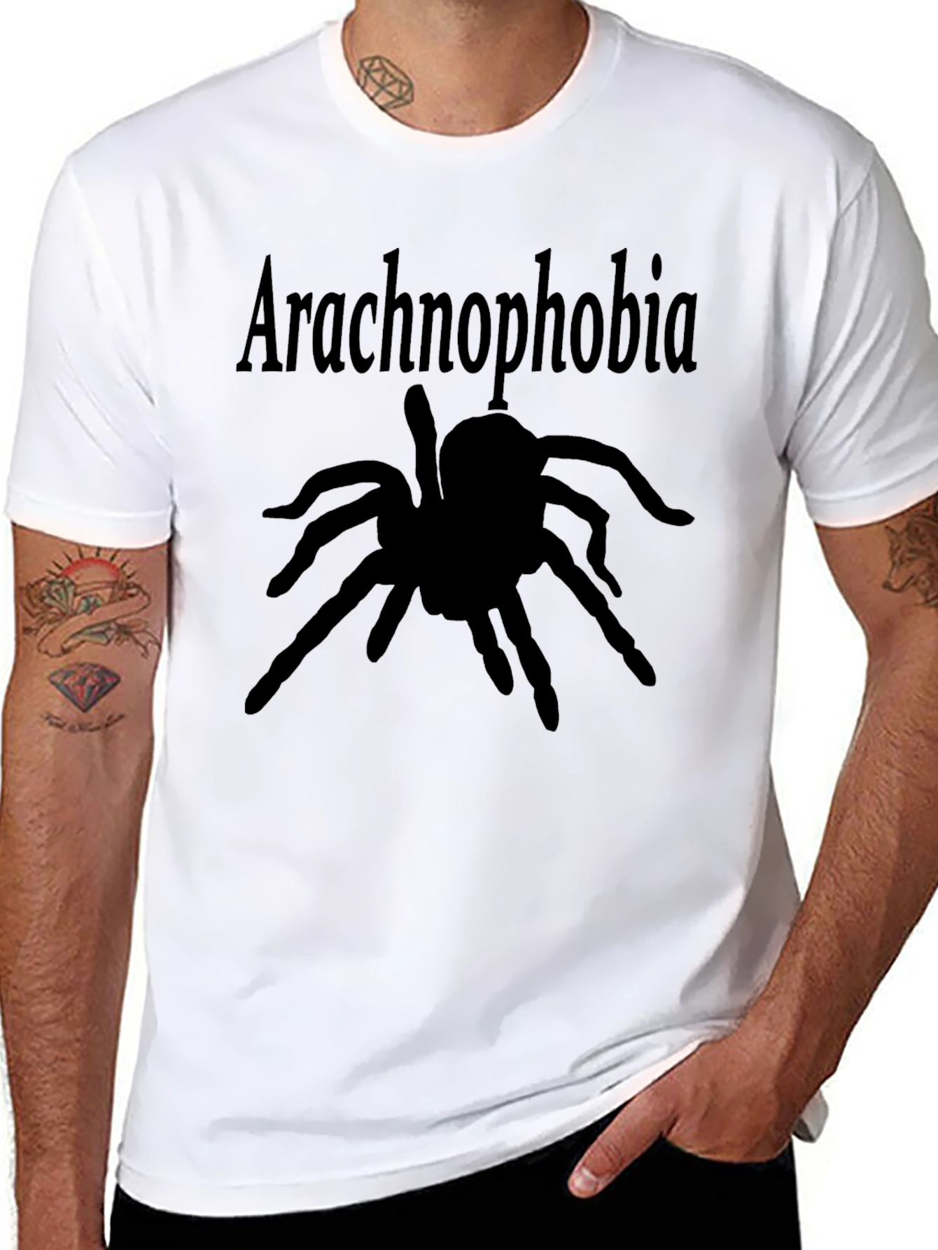 Arachnophobia Spider Graphic Black T-Shirt