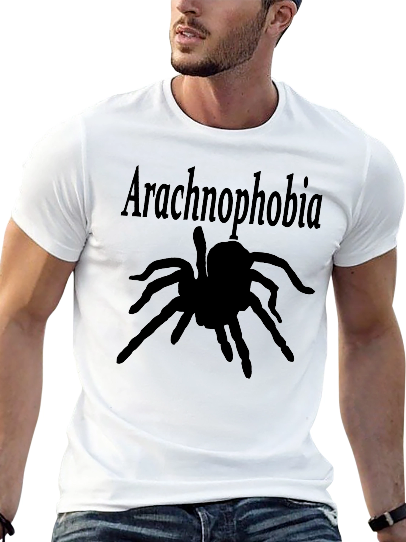 Arachnophobia Spider Graphic Black T-Shirt