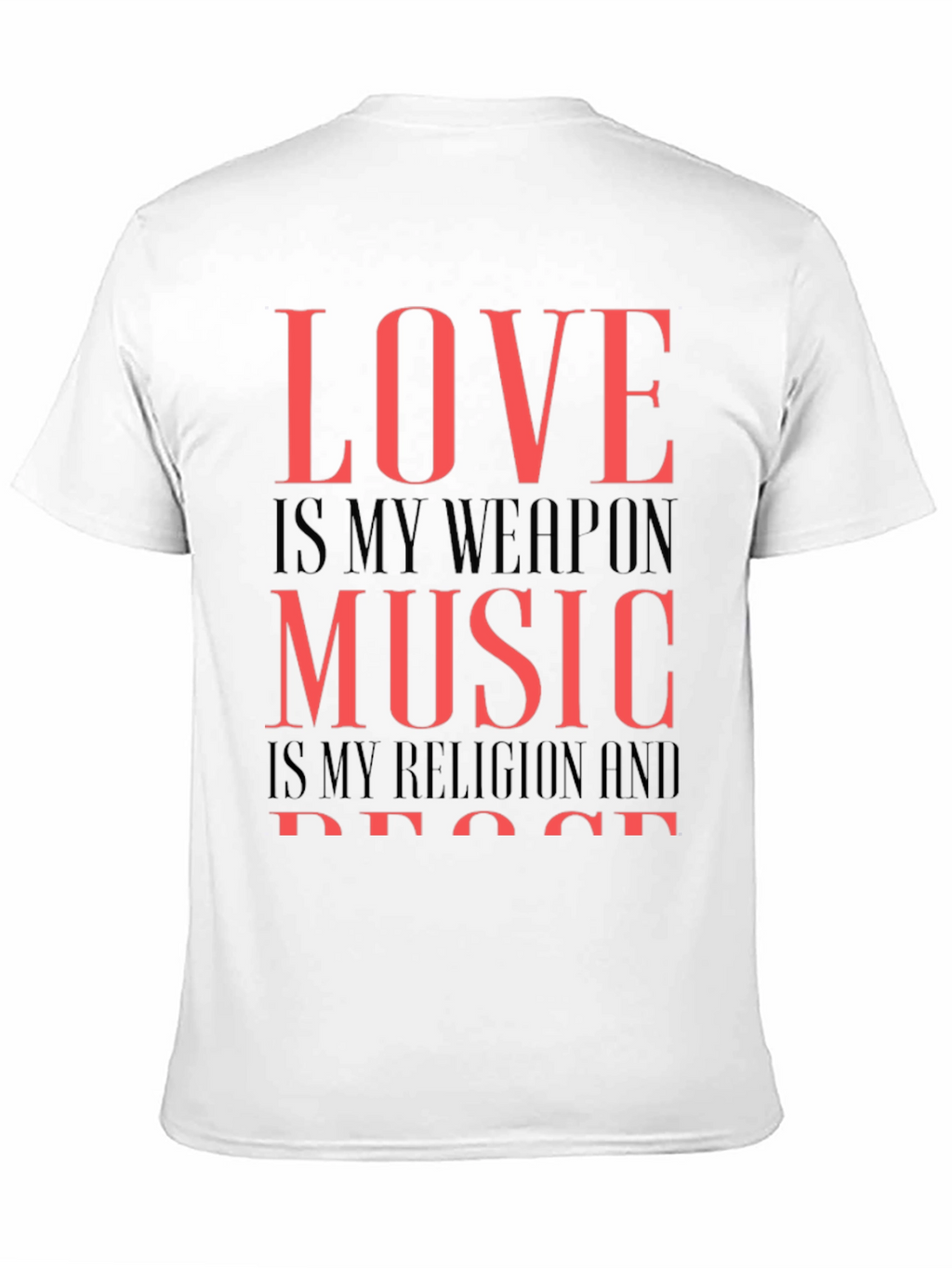 Love Music Peace Graphic Tee - Black Cotton T-Shirt