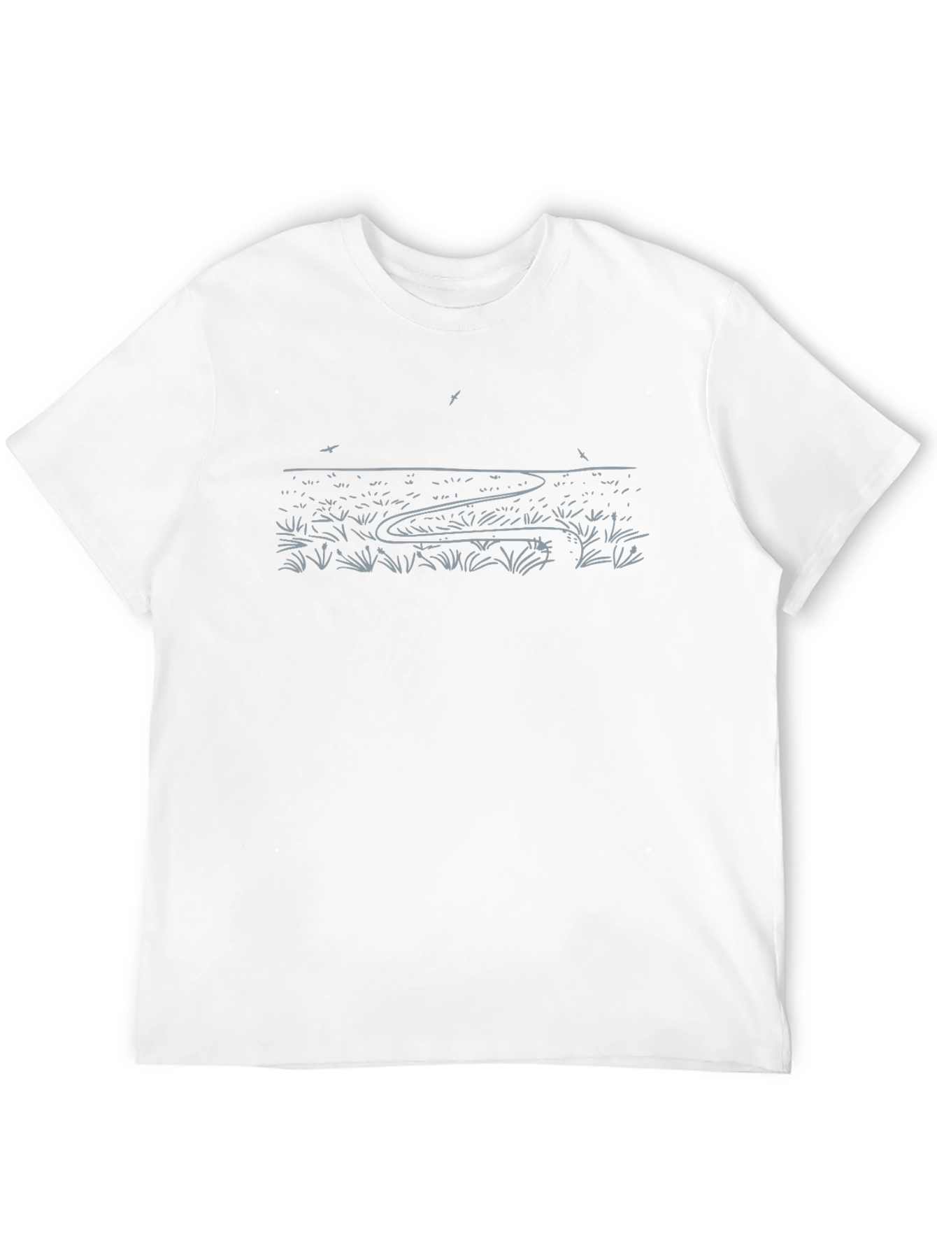 Nature Line Art Black T-Shirt