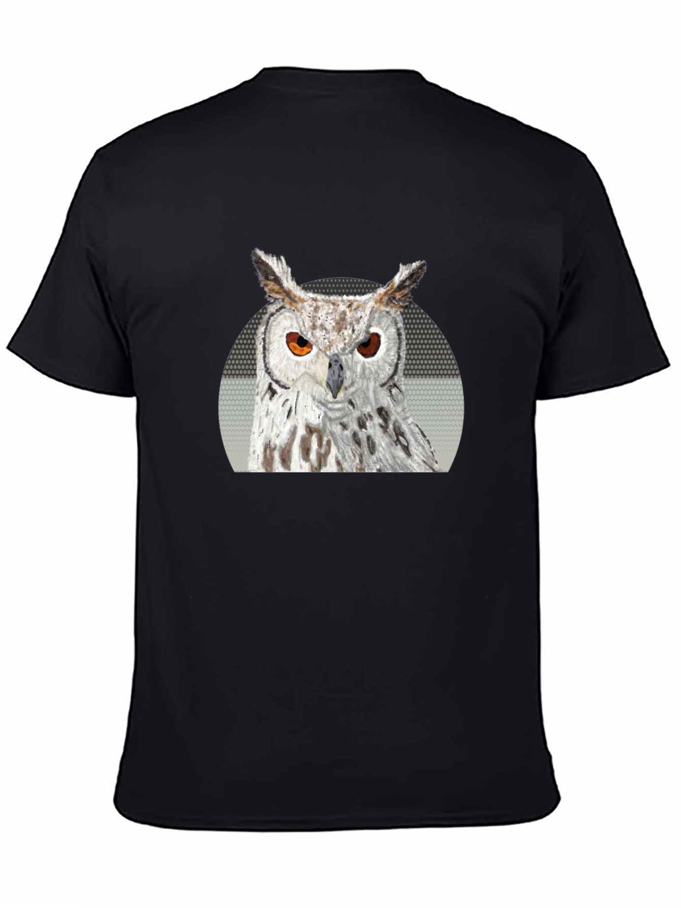 Owl Graphic Print T-Shirt - Black