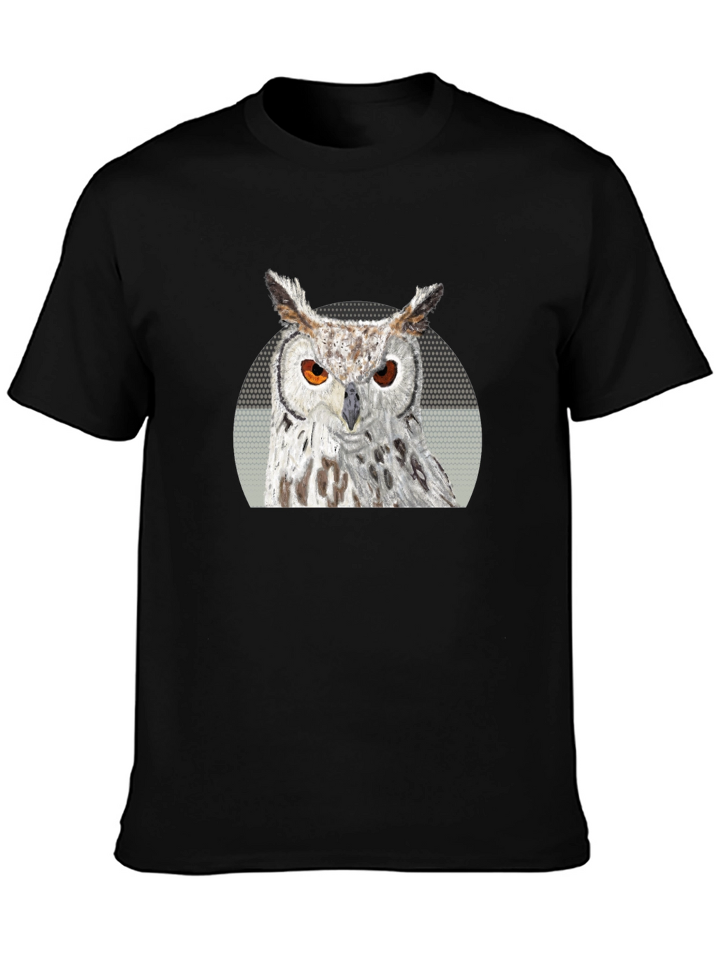 Owl Graphic Print T-Shirt - Black