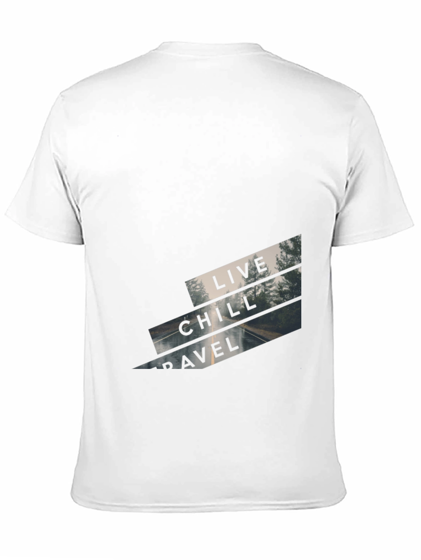 Live Chill Travel Black Graphic Tee