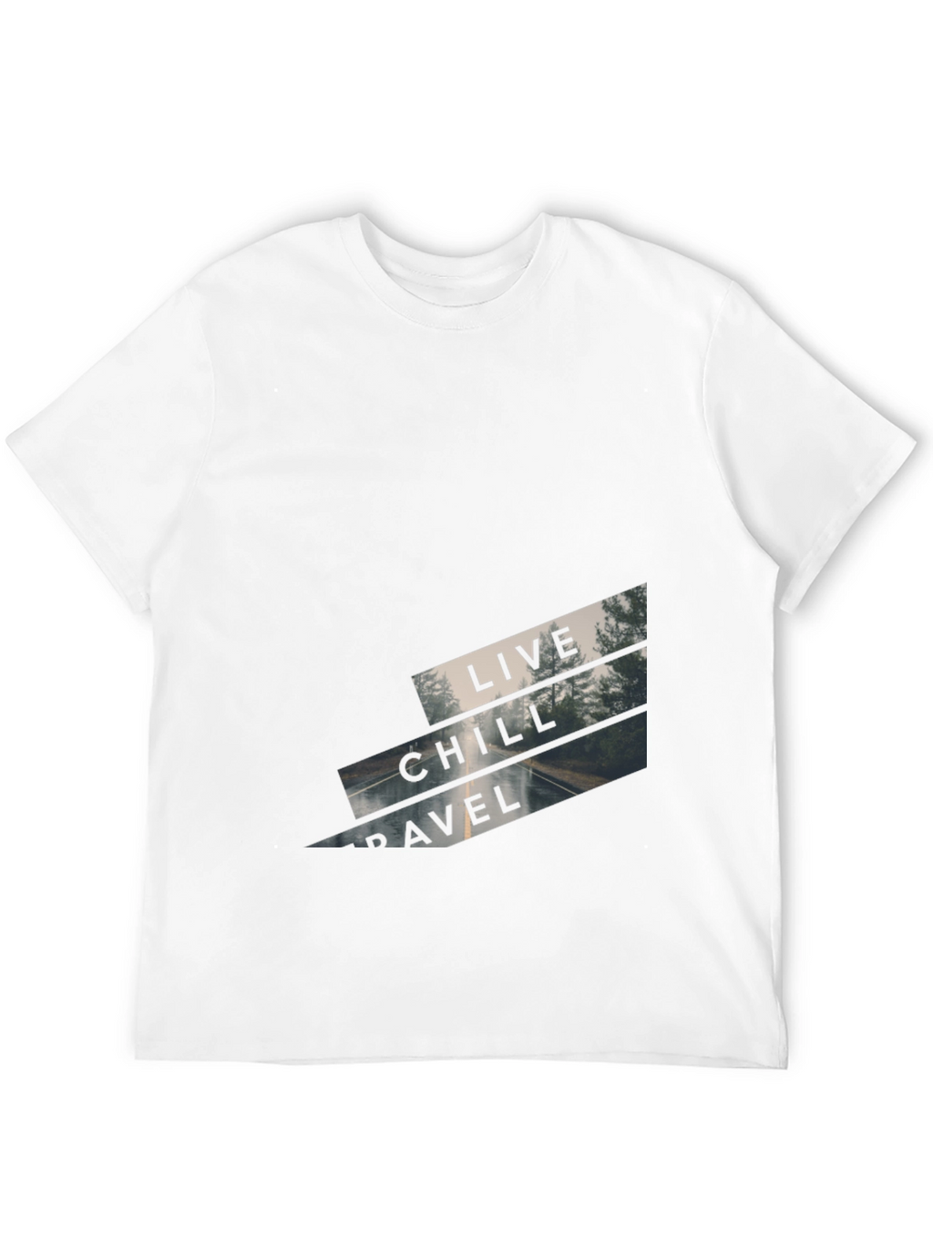 Live Chill Travel Black Graphic Tee