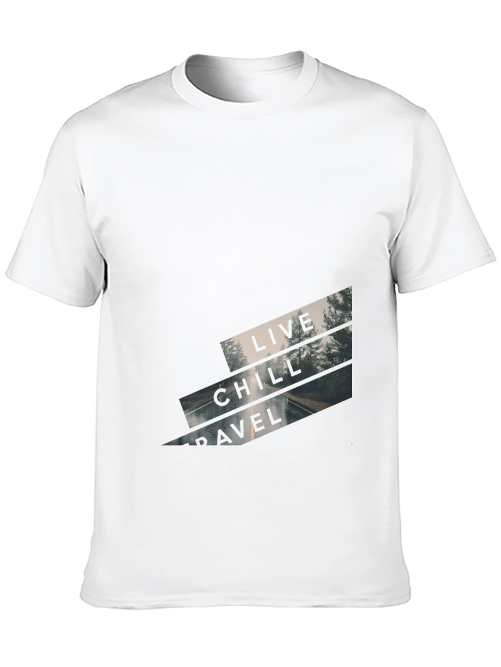 Live Chill Travel Black Graphic Tee