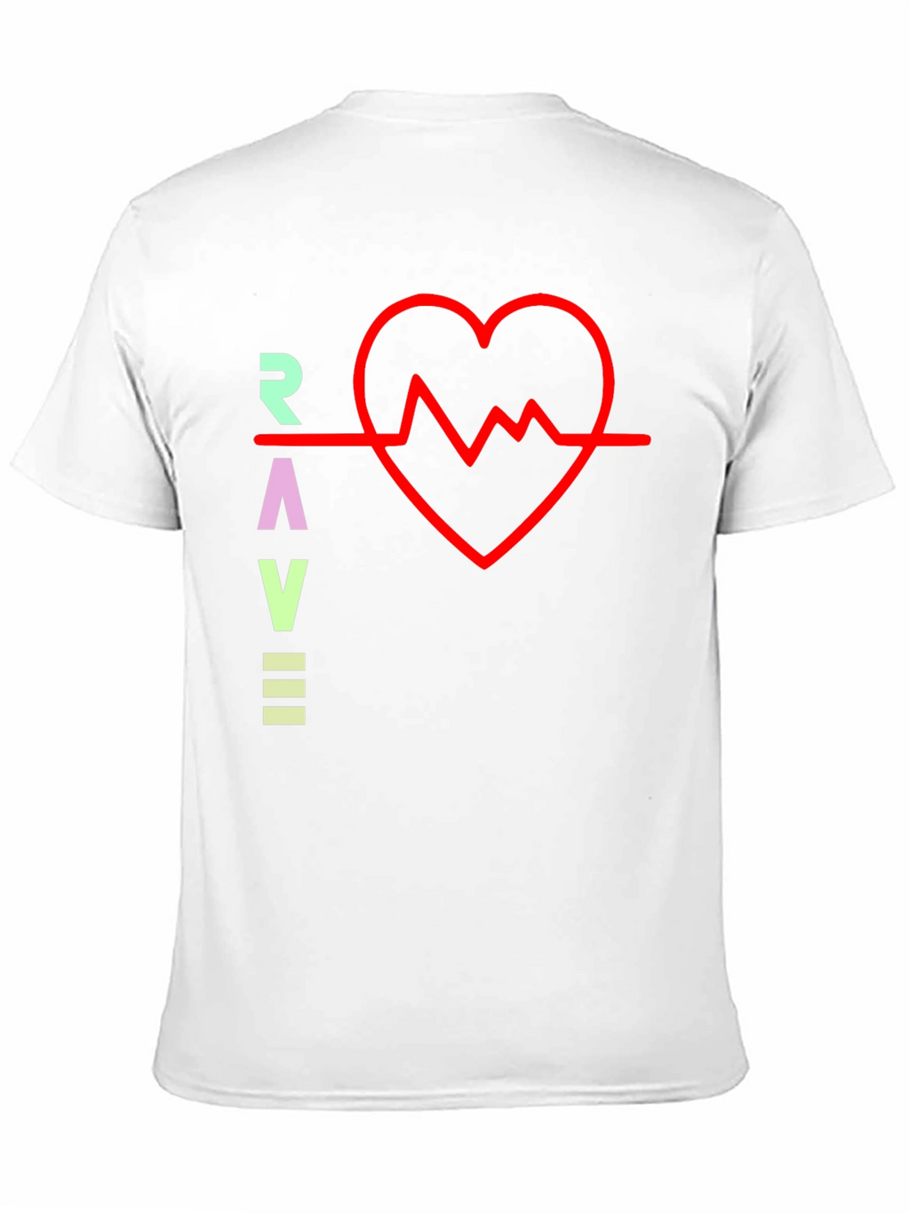Rave Heartbeat Graphic Tee - Black Crew Neck T-Shirt