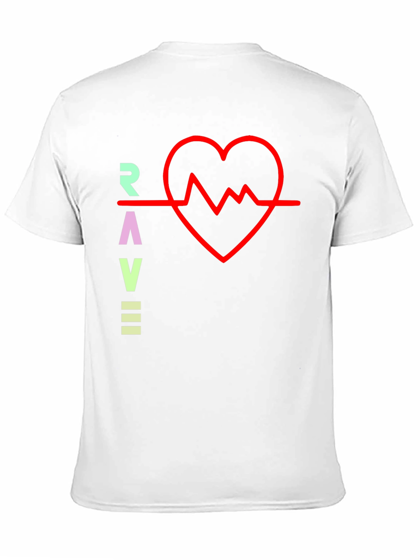 Rave Heartbeat Graphic Tee - Black Crew Neck T-Shirt