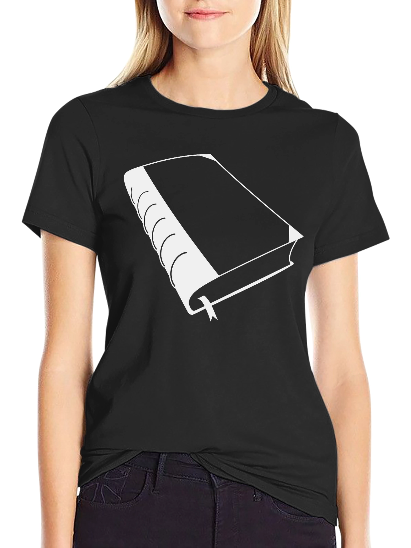 Book Graphic T-Shirt - Black Cotton Tee for Readers