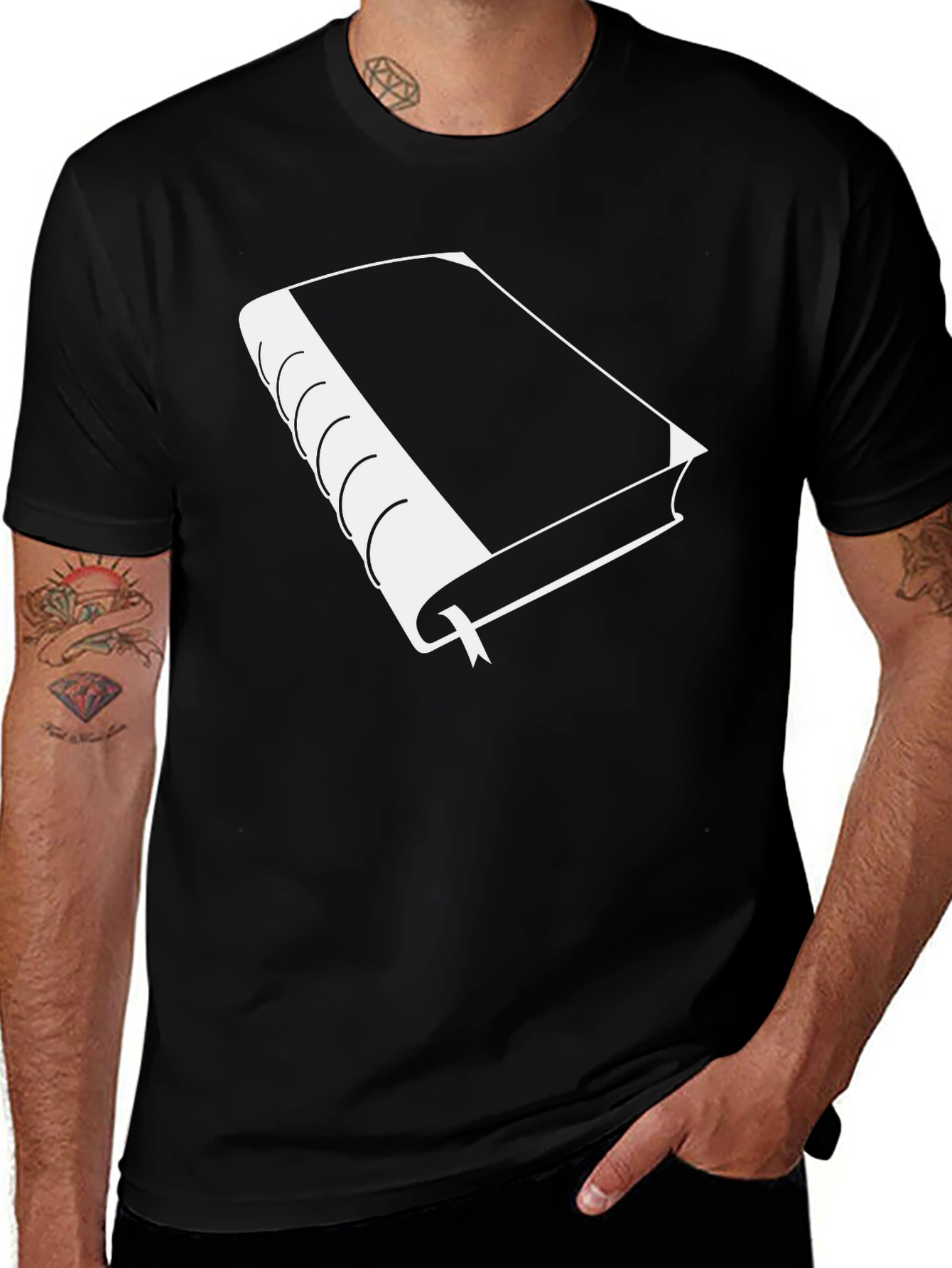 Book Graphic T-Shirt - Black Cotton Tee for Readers